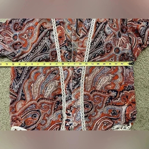 MISS ME Beach Sheer Floral Fringe Sundress Cover-up Kimono Size Small (A3) - Picture 7 of 8